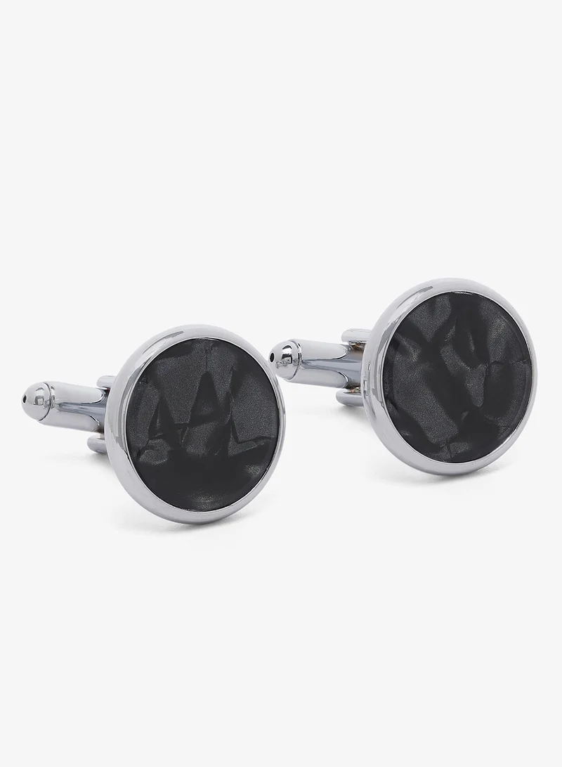 Silver-Toned Metal Cufflinks
